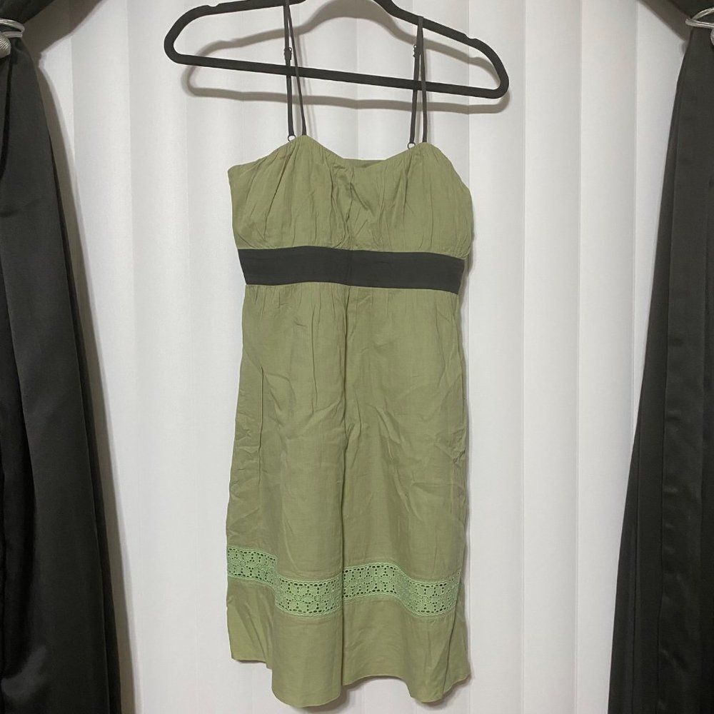 Criss Cross olive/black strappy casual dress